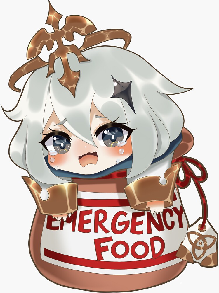 Paimon Emergency Food Sticker By Starberrycow Redbubble