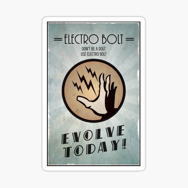 Bioshock Plasmid Poster Electro Bolt Sticker For Sale By Nbeela