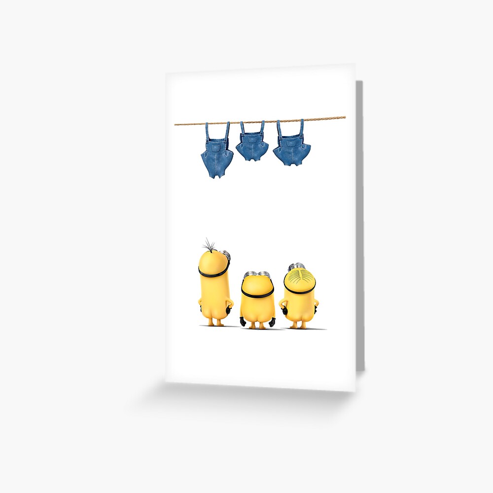 Three Funny Naked Minions Greeting Card For Sale By Hedgehog