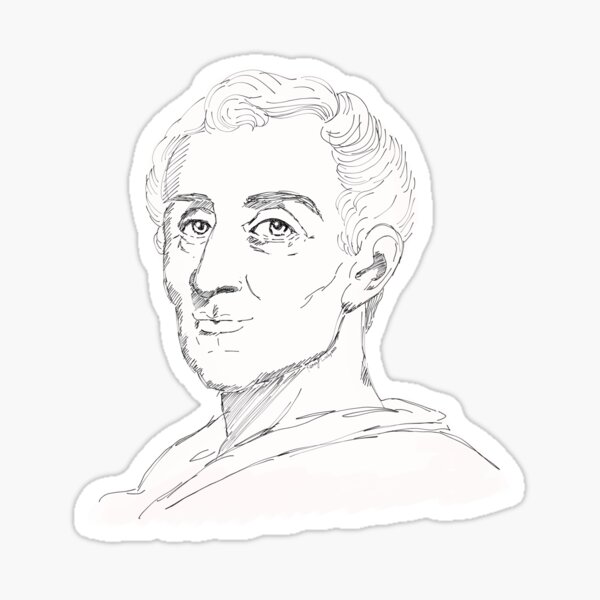 Montesquieu Portrait Sketch Sticker For Sale By KennyLucky Redbubble