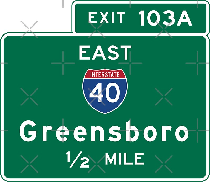 "Greensboro, Road Sign, North Carolina" Stickers by worldofsigns