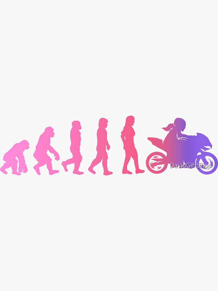 Motorcyclist Girls Biker Motorcycle Evolution Bike Sticker For Sale