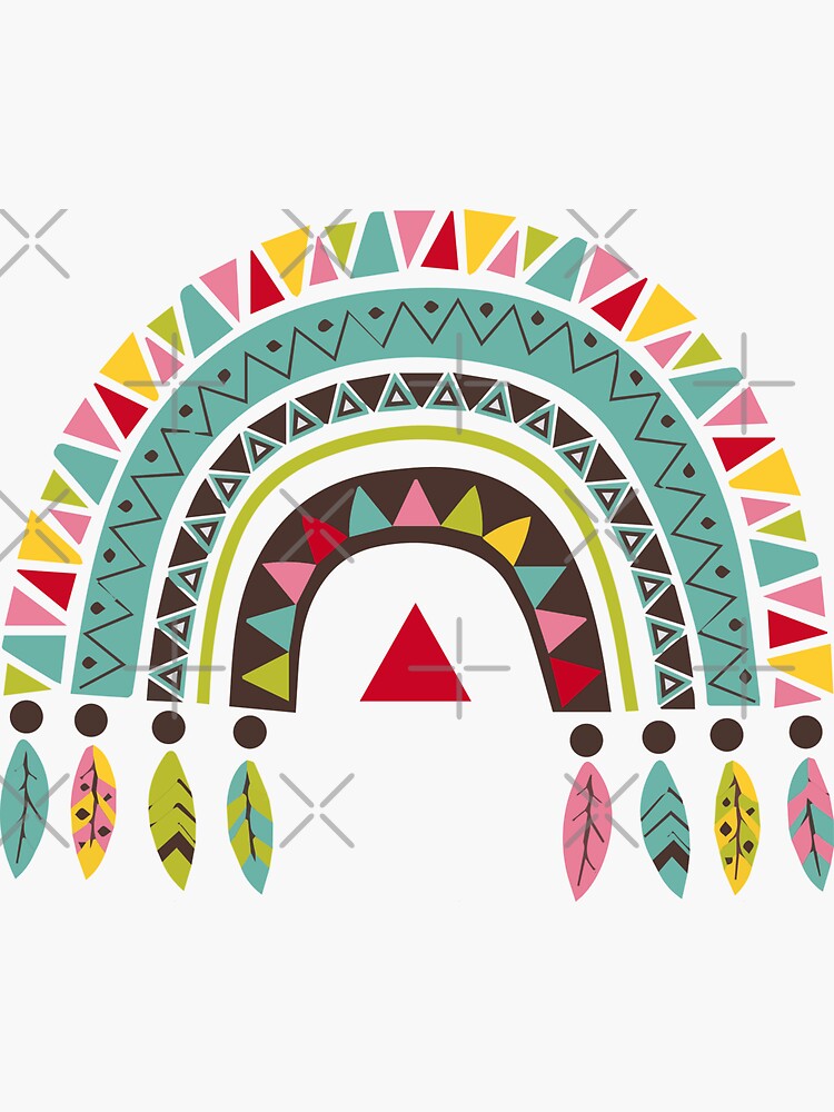 Boho Rainbow Sticker For Sale By Laxdigital Redbubble