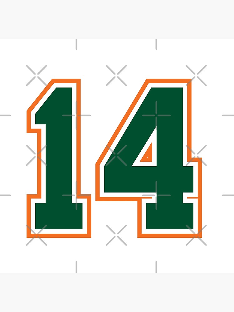 Jersey Number Number Fourteen Straight From Miami Poster By Urosek