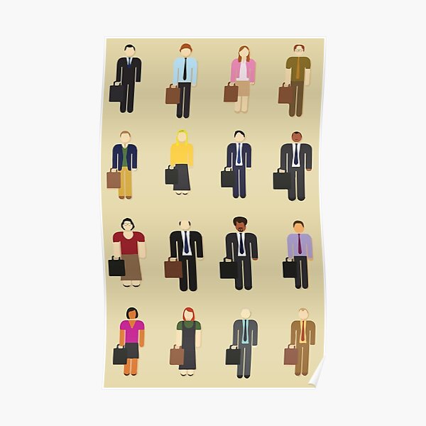 The Office Characters Poster By Wellshirt Redbubble