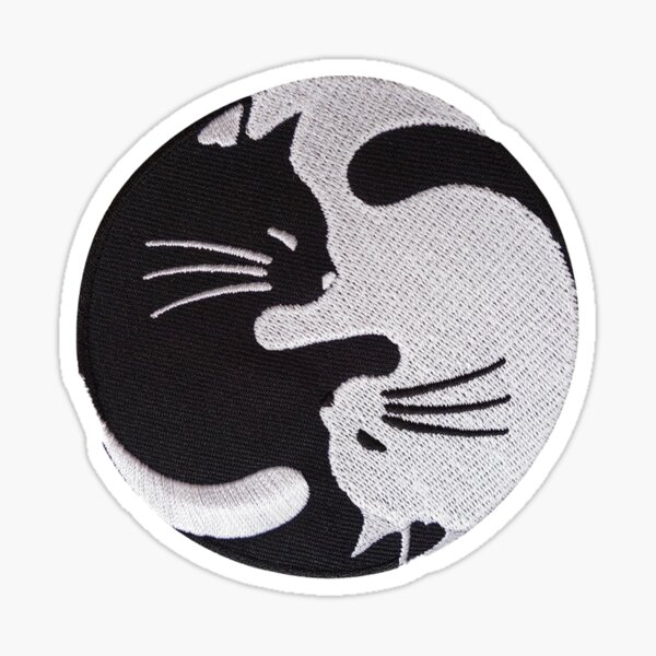 Ying Yang Cat Sticker Sticker For Sale By Designolo Redbubble