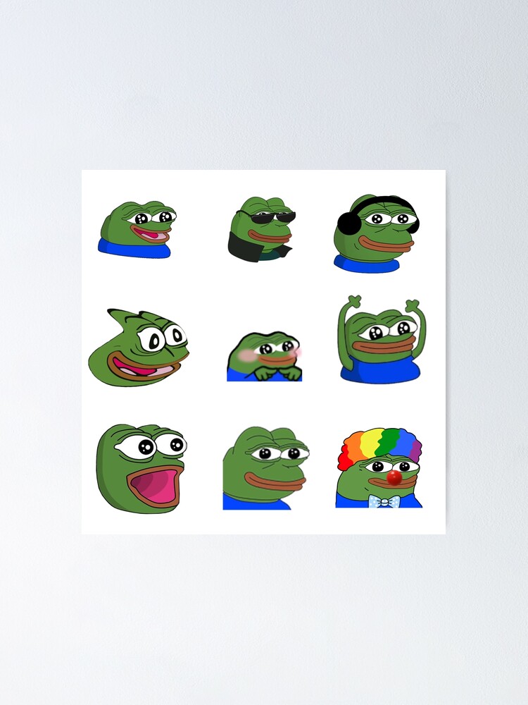 Peepo Emotes Poster For Sale By Mrlazypl Redbubble