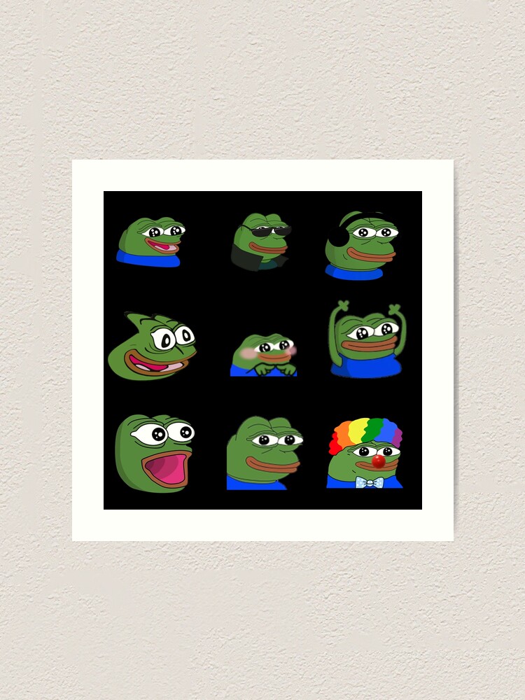 Peepo Emotes Black Art Print For Sale By Mrlazypl Redbubble