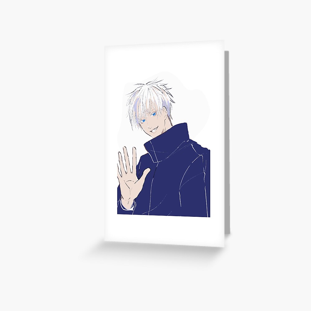 Satoru Gojo Jujutsu Kaisen Greeting Card By Bangcen Redbubble