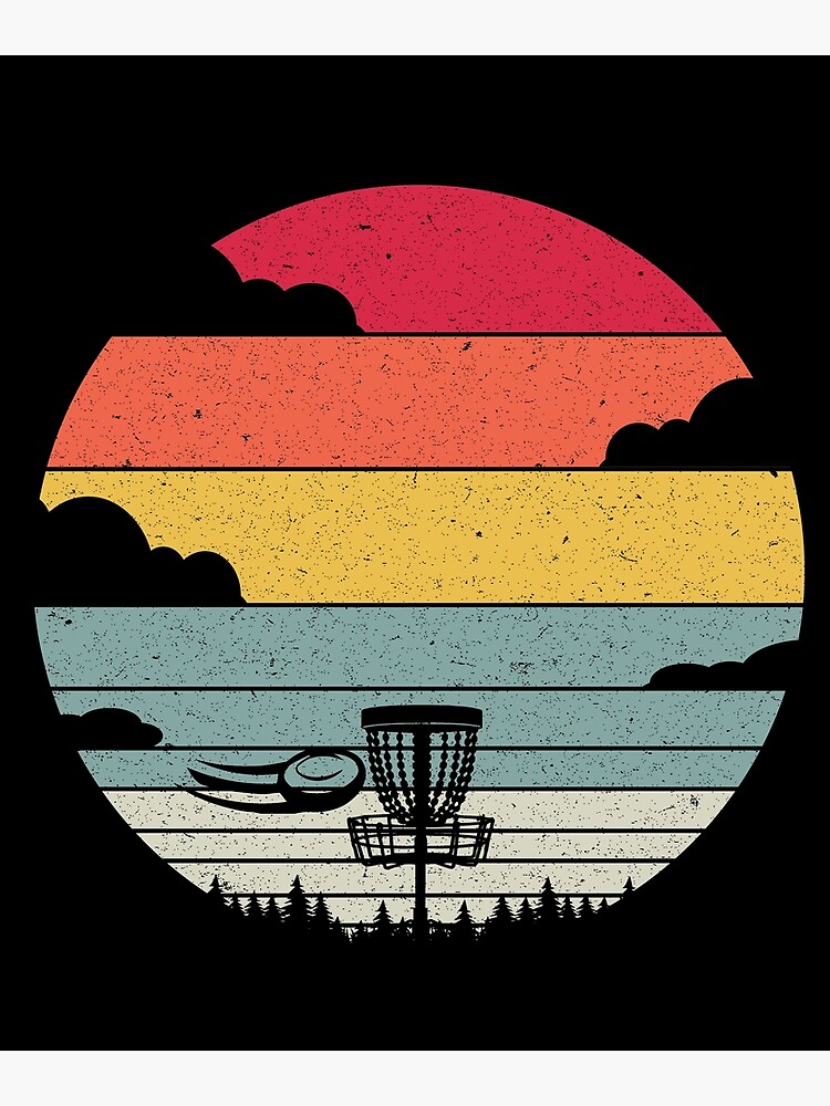 Sunset Frisbee Vintage Disc Golf Retro Ultimate Frisbee Poster For