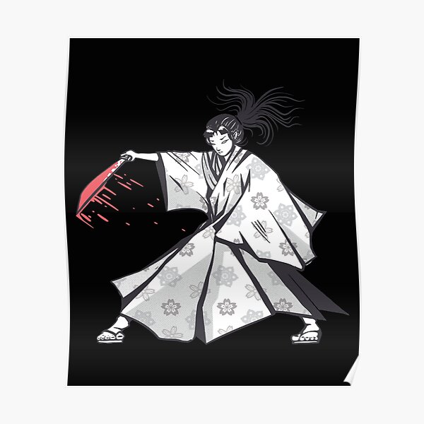 Female Samurai Onna Bugeisha Poster By H3rron Arts Redbubble