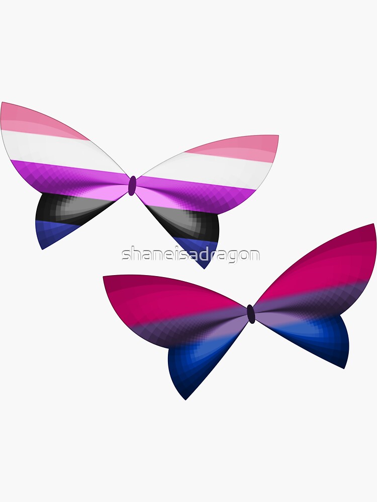 Genderfluid Bi Pride Butterflies Sticker For Sale By Shaneisadragon