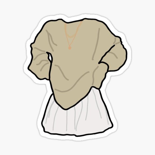 Brown Sweater With White Skirt Sticker Sticker For Sale By