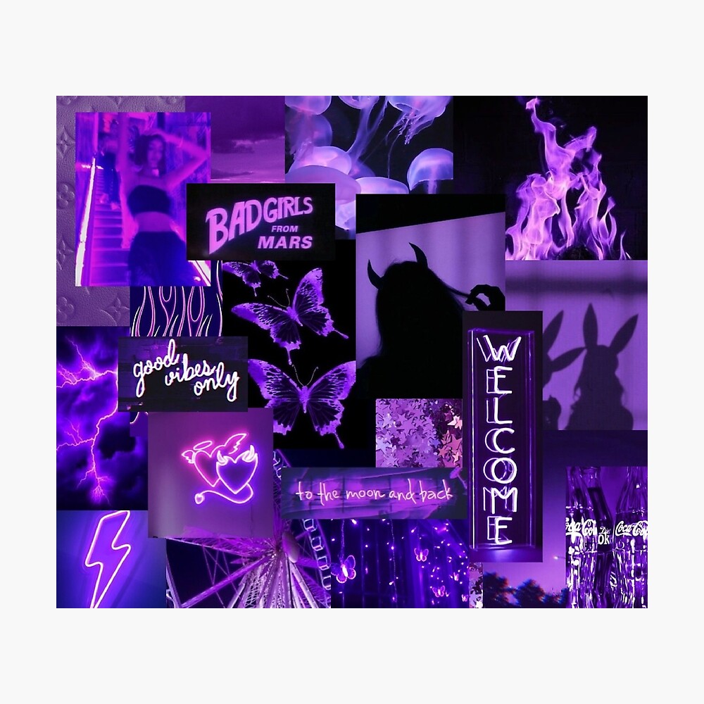 Neon Purple Aesthetic Collage