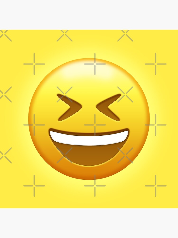 Grinning Squinting Face Emoji Pop Art Poster By Williamcuccio