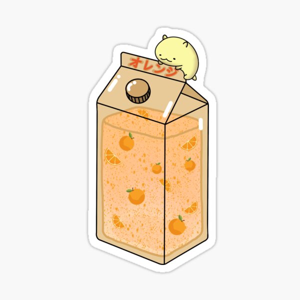 Orange Juice Carton Sticker For Sale By Ukiyopixie Redbubble