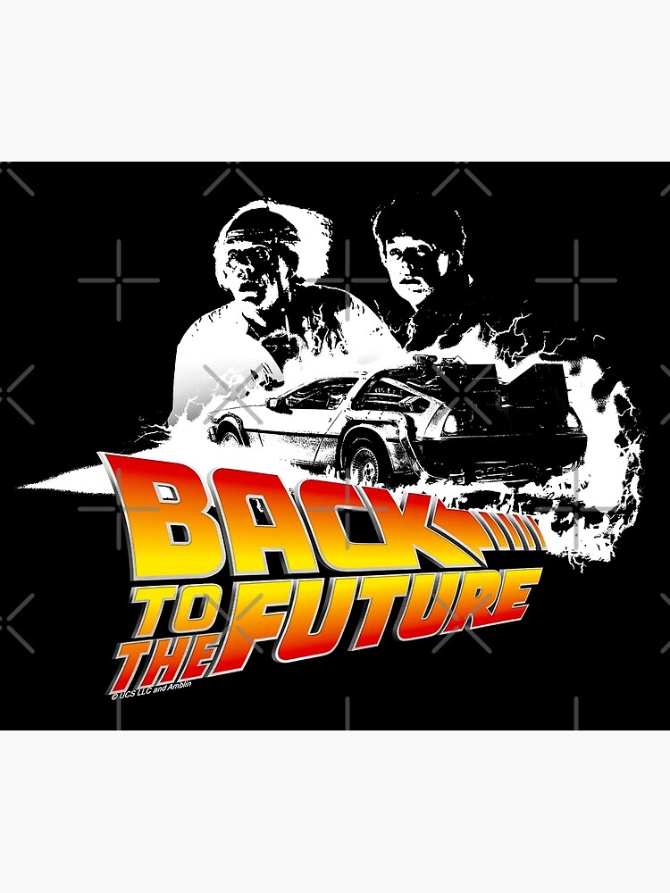 Back To The Future DeLorean Fire Tracks Marty And Doc Stencil Fan