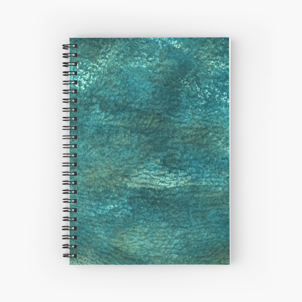 Cuaderno de espiral Textura pintada a mano del océano olas del mar