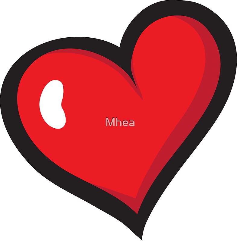 Red Cartoon Heart Sticker Stickers By Mhea Redbubble