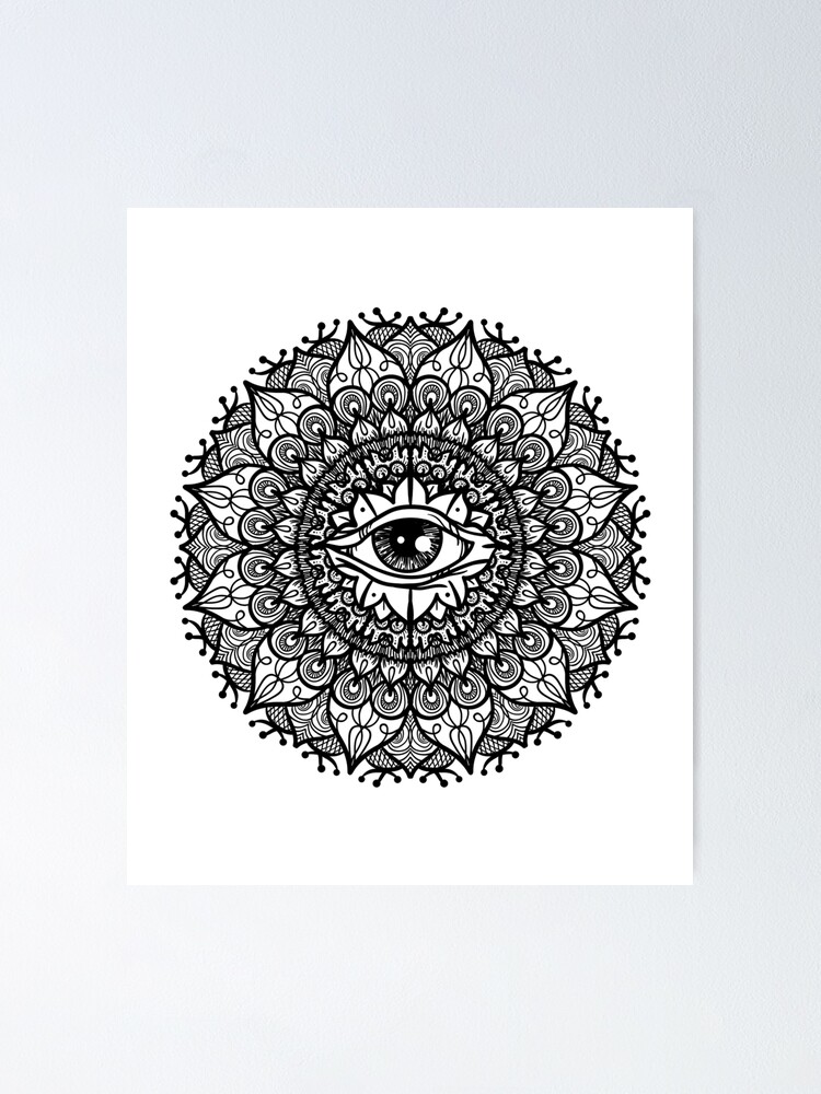 Evil Eye Mandala Poster For Sale By Szilviahdesign Redbubble