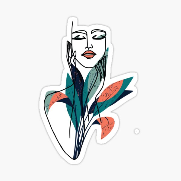 Women Nude Portrait Nymph Line Art Sticker By HerMindSpeaks Redbubble