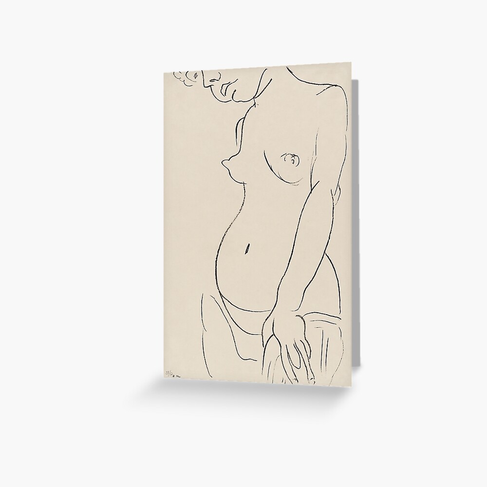 Henri Matisse Nude Sketch Naked Woman Greeting Card By