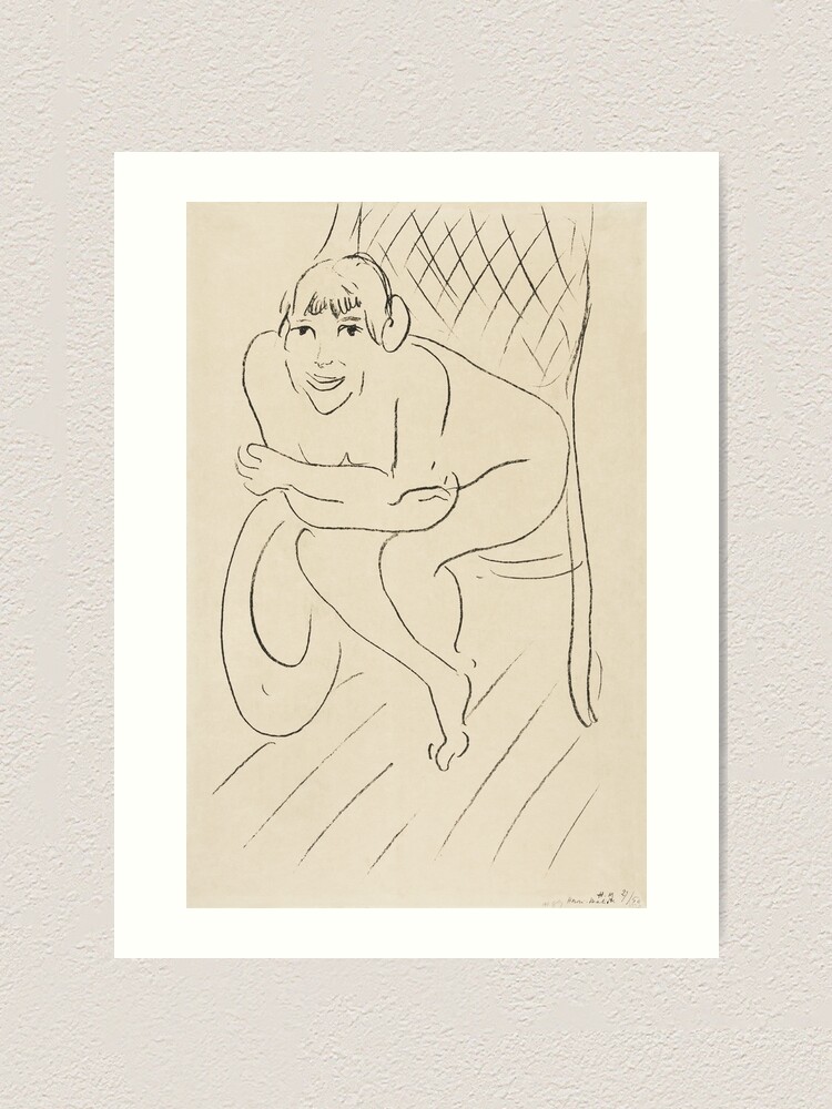 Henri Matisse Nude Sketch Naked Woman 1914 Art Print By SFTStudio