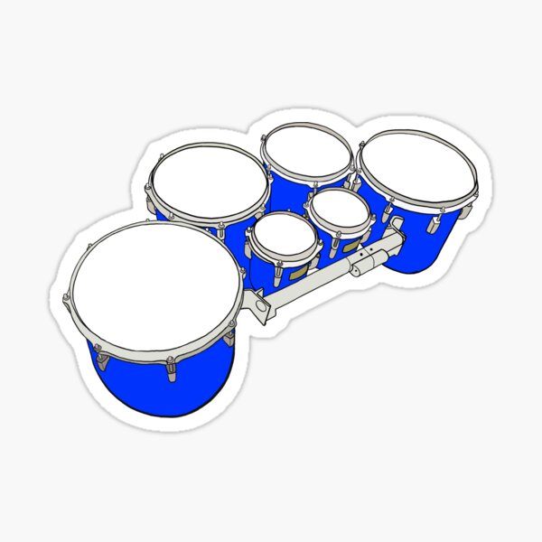 Blue And White Tenor Drums Sticker By Olivenicole Redbubble