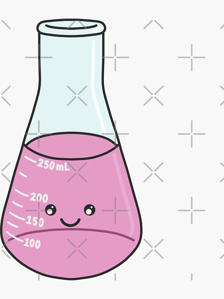 Happy Erlenmeyer Flask Sticker For Sale By Isabeljune Redbubble