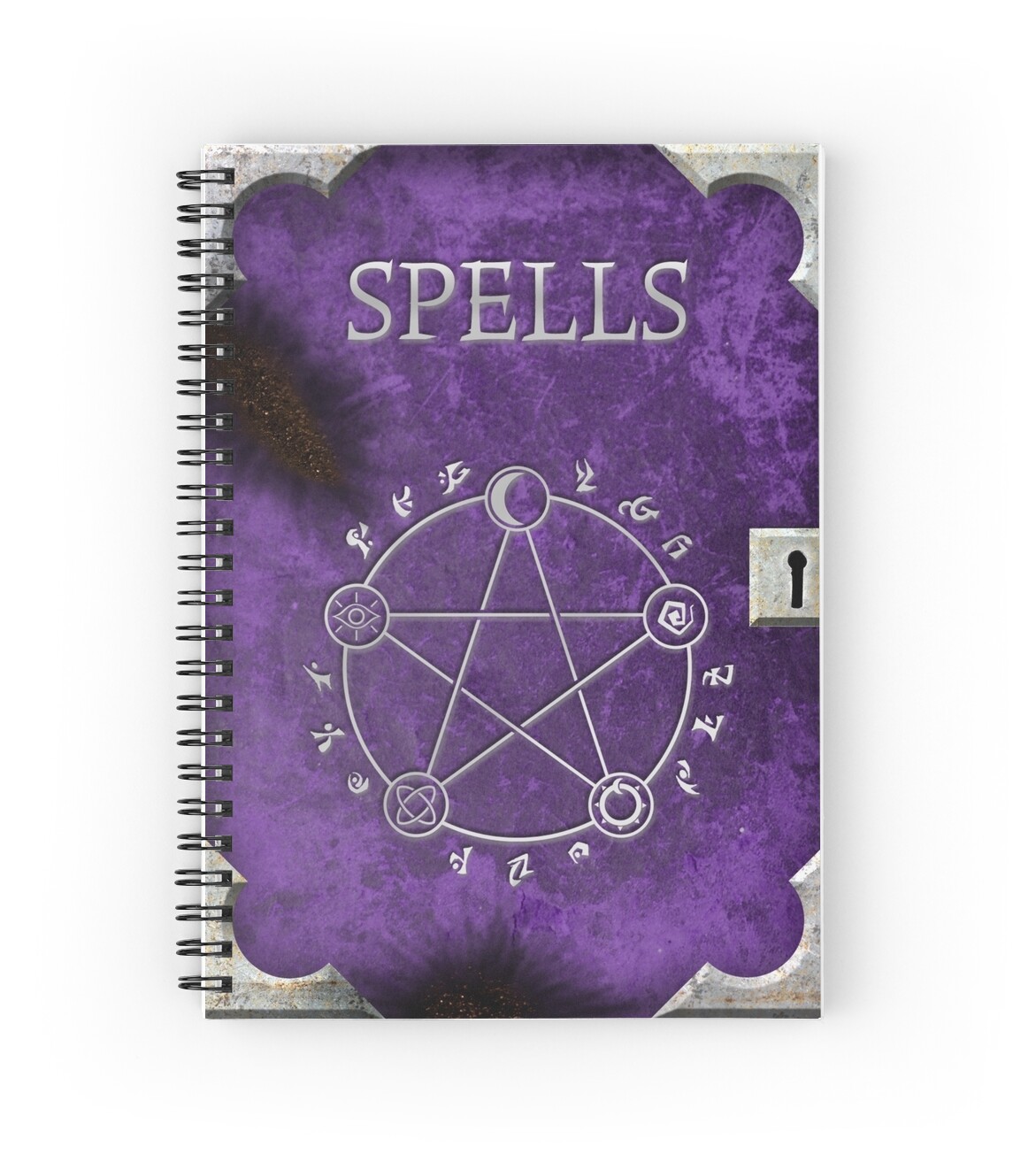 "Spellbook Purple" Spiral Notebooks by TadPatterson Redbubble