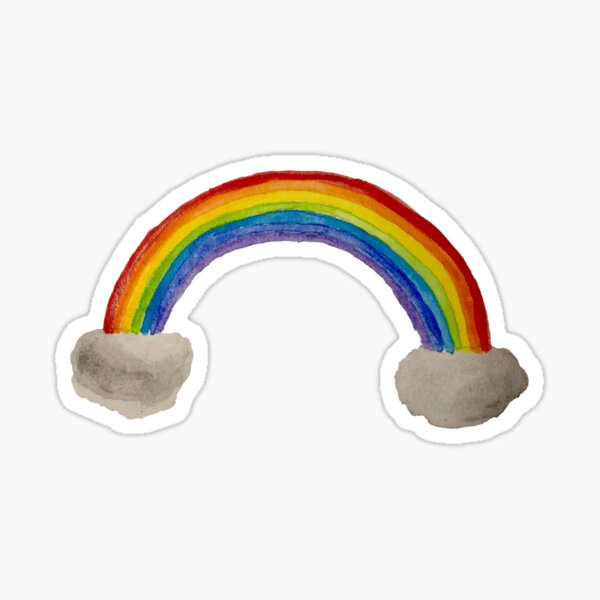 Watercolor Rainbow Sticker For Sale By Kikapup Redbubble