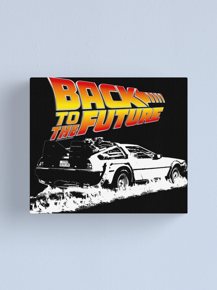 Back To The Future Delorean Fire Tracks White Stencil Fan Art