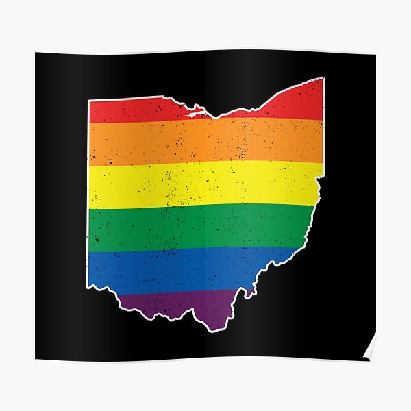 Ohio Gay Pride Flag Poster By UBUCO Redbubble