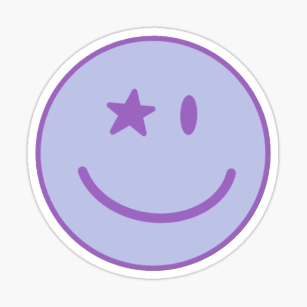 Purple Smiley Sticker By Lily Redbubble