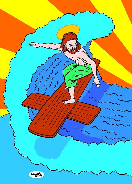 "Jesus Surfing Christ " by Moonhigh Redbubble