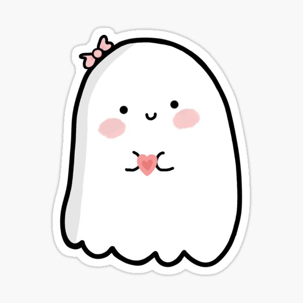 Cute Ghost Sticker By Serencupidity Redbubble