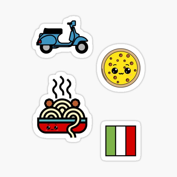 Kawaii Italy Sticker Pack Sticker For Sale By Tristahx Redbubble