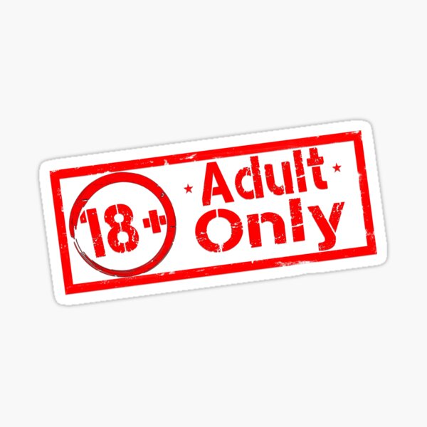 Adult Only Red Rubber Stamp Rectangle Sticker For Sale By Jasin G