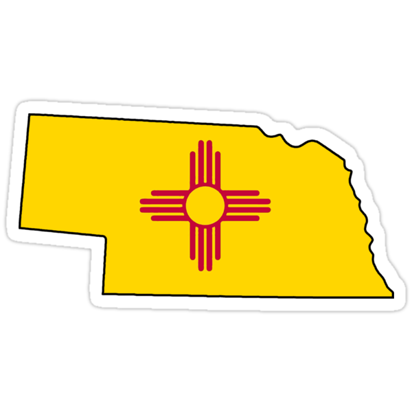 "New Mexico flag Nebraska outline" Stickers by artisticattitud | Redbubble