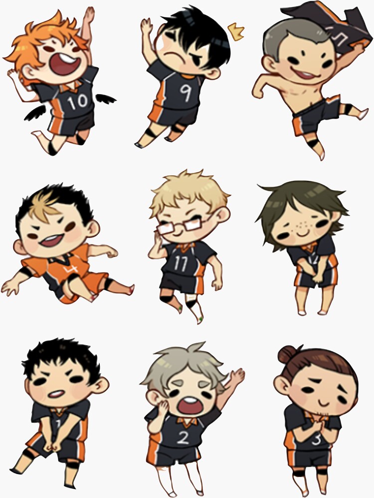 Chibi Haikyuu Sheet Sticker For Sale By Modud Redbubble