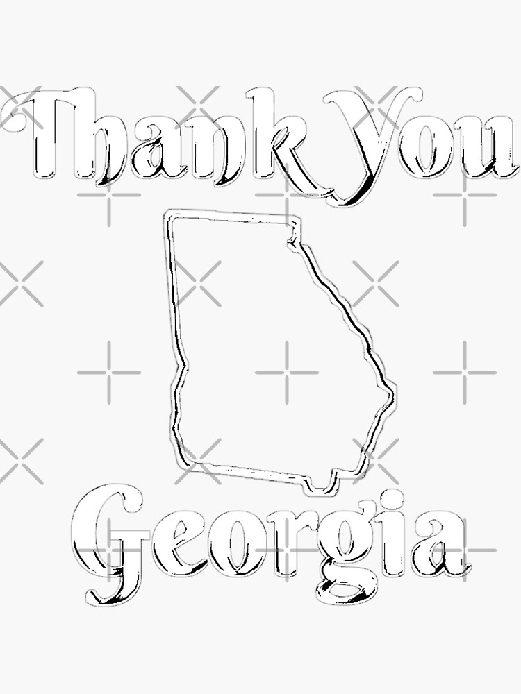 Thank You Georgia Sticker For Sale By Pantherxel Redbubble