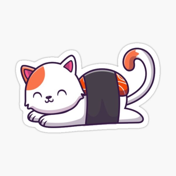 Sushi Neko Sticker For Sale By Kawaiistudio Redbubble