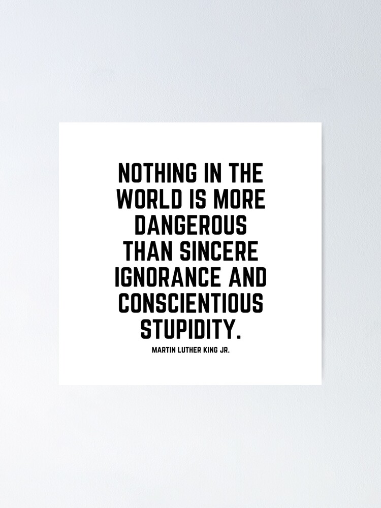 Nothing In The World Is More Dangerous Than Sincere Ignorance And