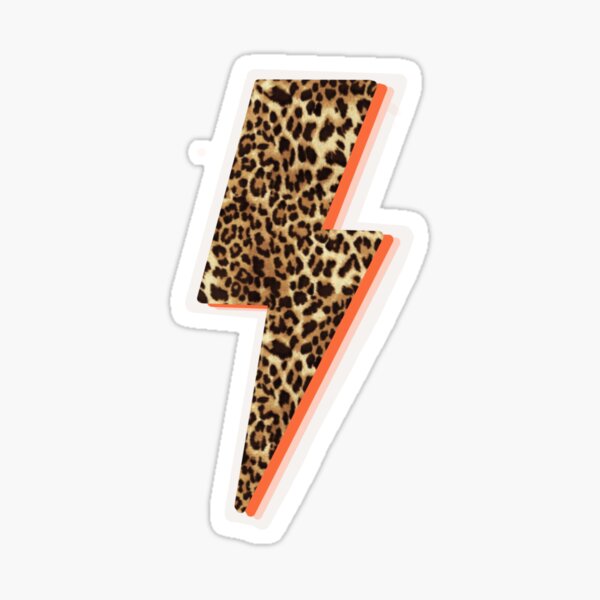 Cheetah Print Lightning Bolt Sticker Sticker For Sale By Vbrizzy