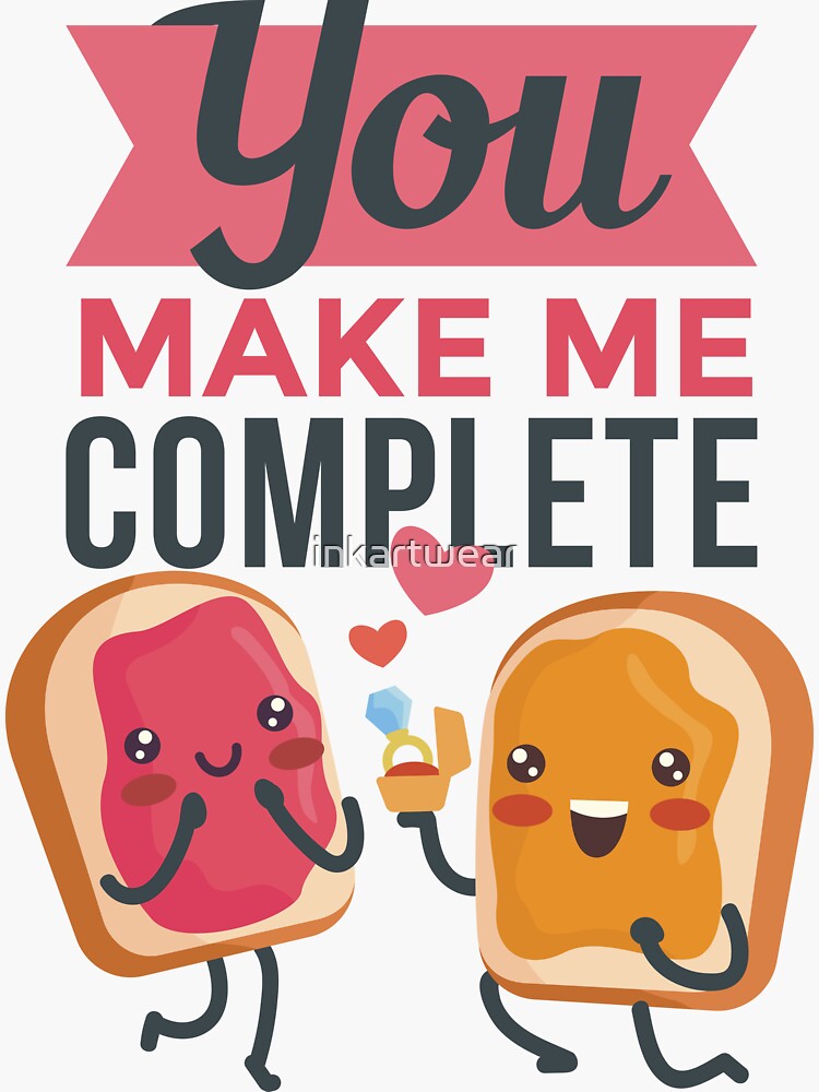 You Complete Me Sticker For Sale By Inkartwear Redbubble