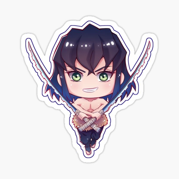 Pegatina Inosuke Hashibira Sin M Scara Chibi De Ace Redbubble