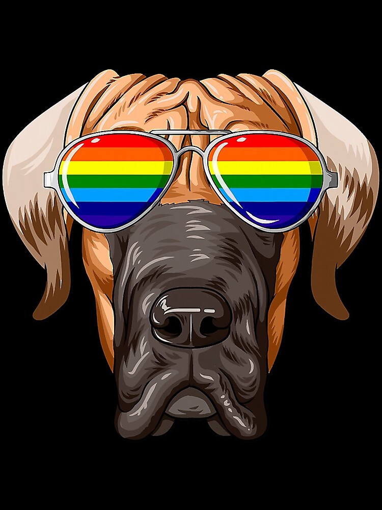 Great Dane Gay Pride Flag LGBT Rainbow Sunglasses Great Dane Metal