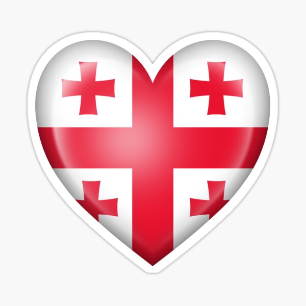 Georgian Heart Flag Sticker For Sale By Jeffbartels Redbubble