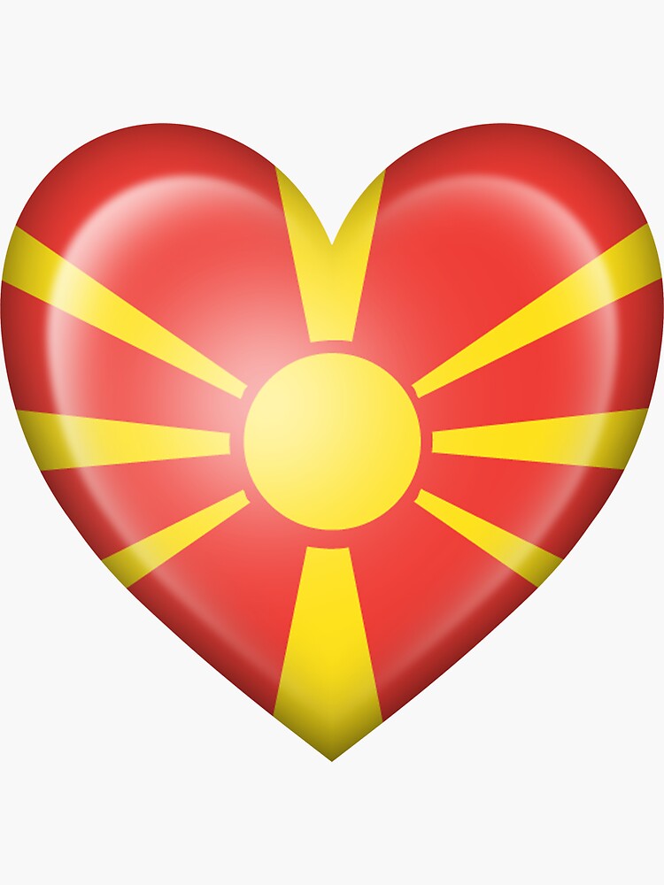 Macedonian Heart Flag Sticker For Sale By Jeffbartels Redbubble