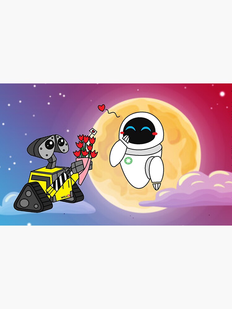 Wall E And Eve Sticker For Sale By Shopthiya Redbubble